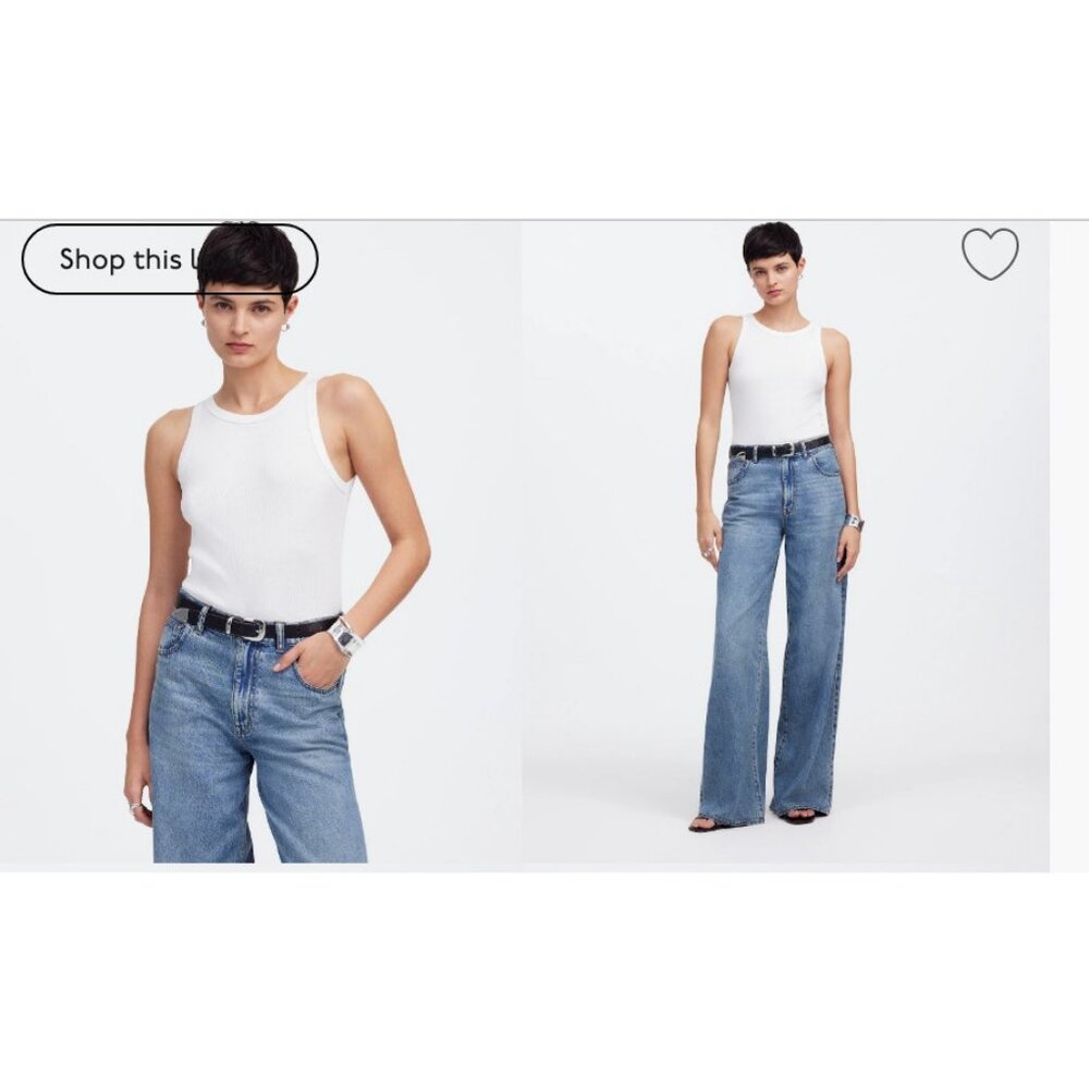 Madewell (Re)generative Cotton Essential High-Neck Tee White Size XXS NU844